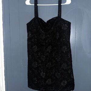 SHEIN Black Floral Lace Maxi Dress